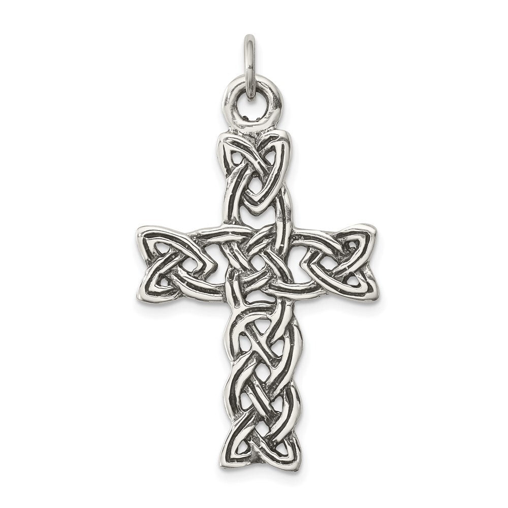 Sterling Silver Antiqued Celtic Cross Pendant Holiday Gift for Women
