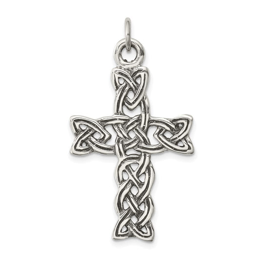 Sterling Silver Antiqued Celtic Cross Pendant Holiday Gift for Women