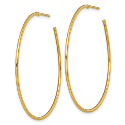 14k Yellow Gold Polished 1.2 x 45mm Solid C-Hoop Earrings