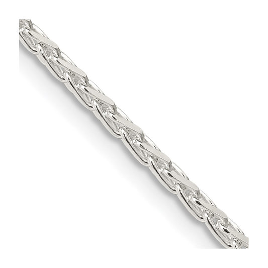 Sterling Silver 2.15mm Diamond-cut Round Spiga Chain Necklace
