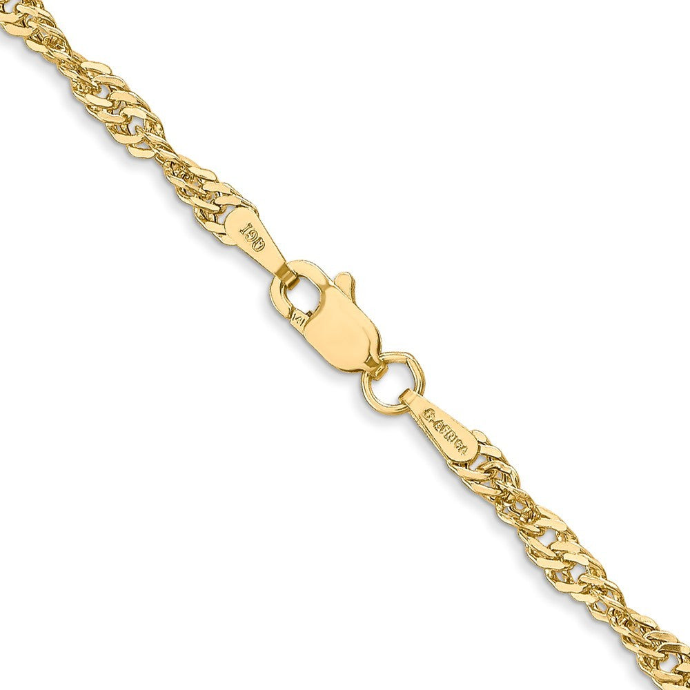 14k Yellow Gold 20 inch 2.75mm Lightweight Singapore Chain Necklace