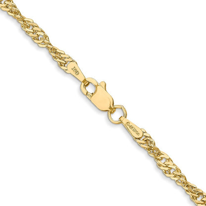 14k Yellow Gold 20 inch 2.75mm Lightweight Singapore Chain Necklace