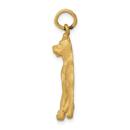 14k Yellow Gold Solid Polished Boxer Charm Pendant