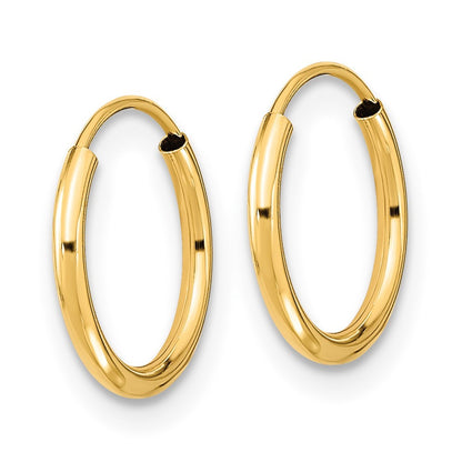 14k Yellow Gold Endless Hoop Earrings