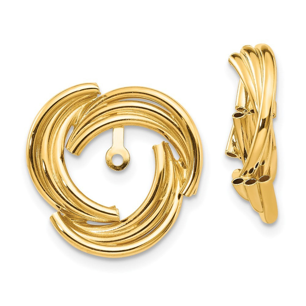14k Yellow Gold Polished Fancy Earring Jackets