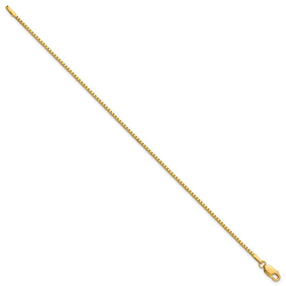 14k Yellow Gold 7 inch 1.5mm Box Bracelet