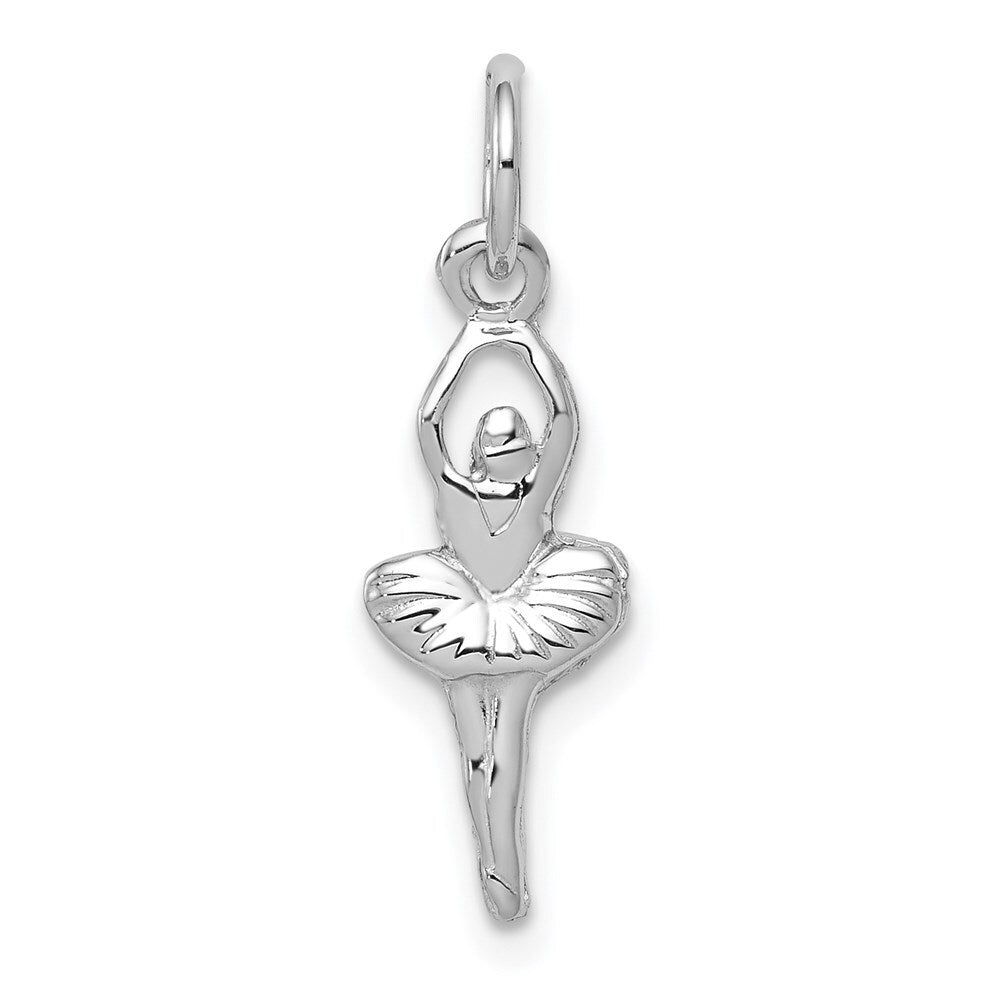 14k White Gold Ballerina Charm Pendant for Women