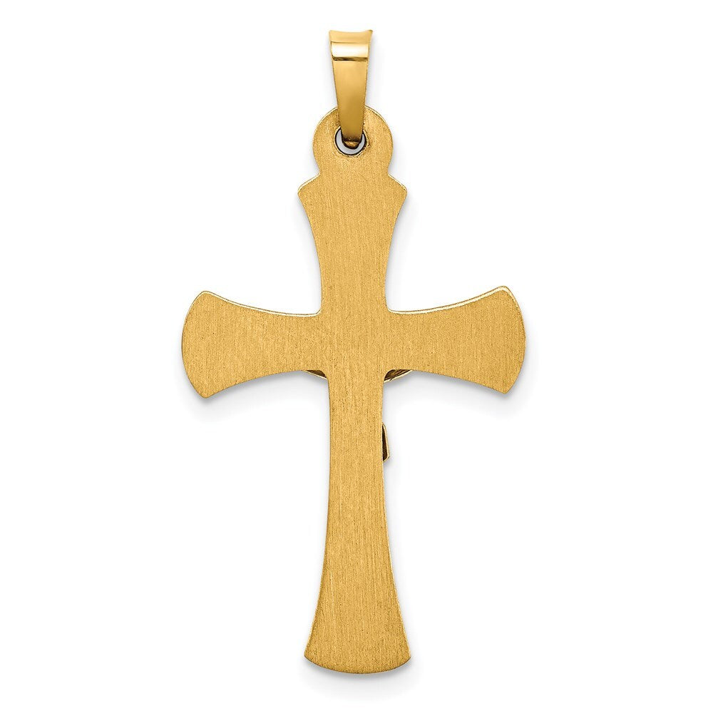 14k Two-tone Gold INRI Hollow Crucifix Pendant for Women