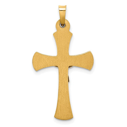 14k Two-tone Gold INRI Hollow Crucifix Pendant for Women