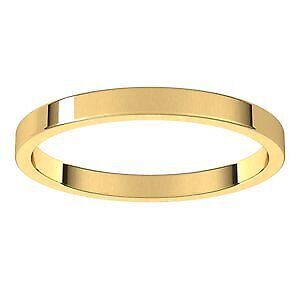 10k Yellow Gold 2 mm Flat Wedding Band Ring Size 8