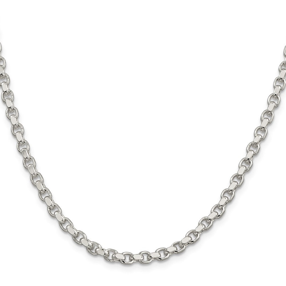 Sterling Silver 4mm Diamond-cut Rolo Chain Necklace