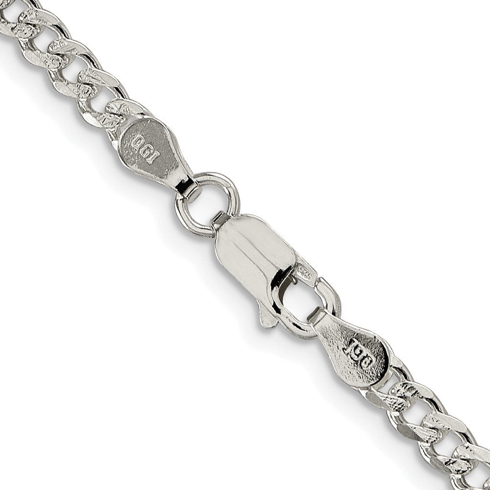 Sterling Silver Rhodium-plated 3.8mm Curb Chain Necklace