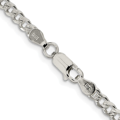 Sterling Silver Rhodium-plated 3.8mm Curb Chain Necklace