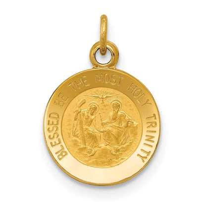 14k Yellow Gold Holy Trinity Medal Charm Pendant