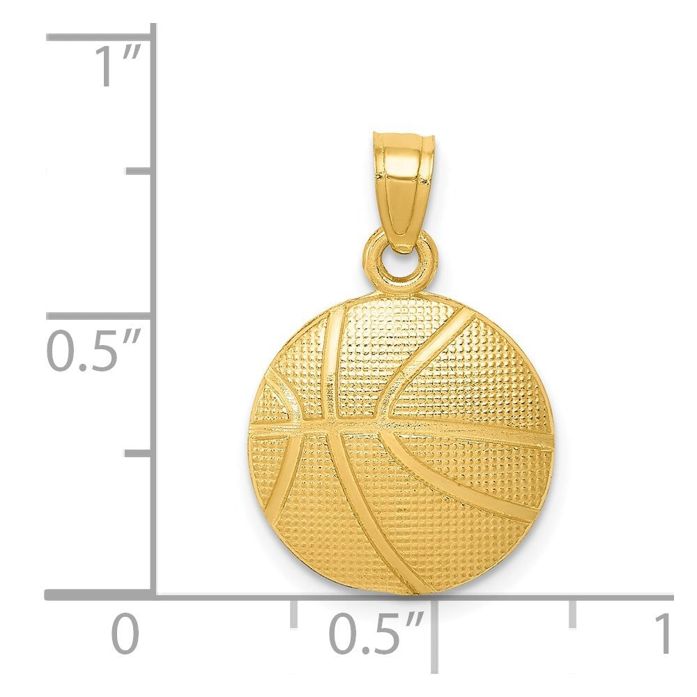 14k Yellow Gold Basketball Pendant for Women