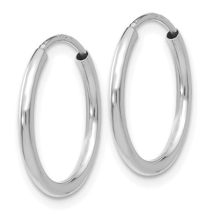 14k White Gold 1.5mm Polished Endless Hoop Earrings Gift for Women