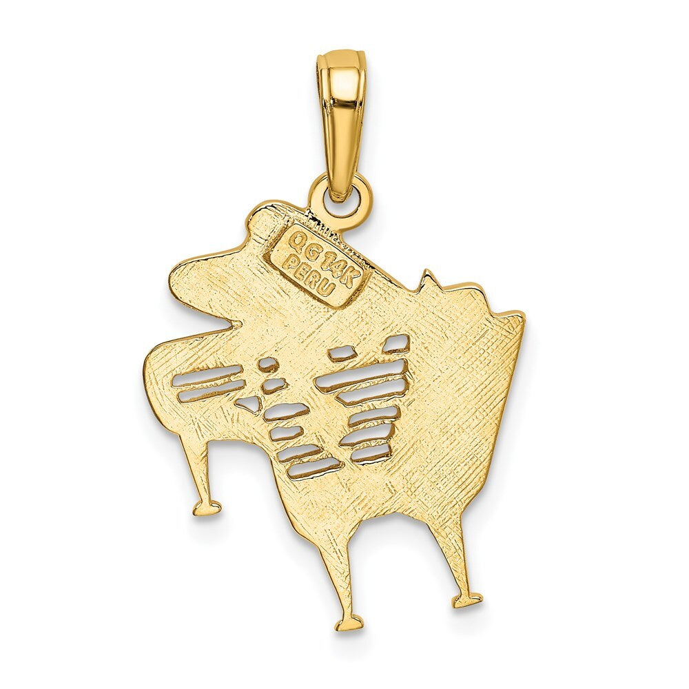 14k Yellow Gold Piano Pendant for Women