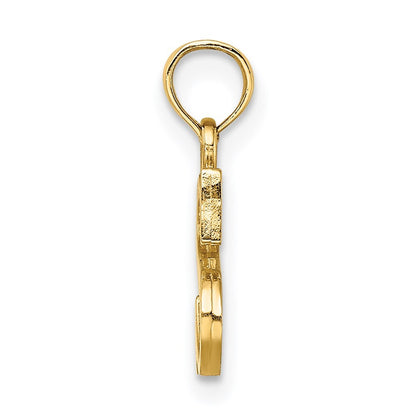 14k Yellow Gold Polished Block Letter S Initial Pendant for Women