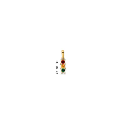 14k Yellow Gold Family Jewelry Diamond Semi-Set Pendant