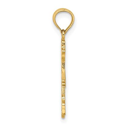 14k Yellow Gold Girl Charm Pendant for Women