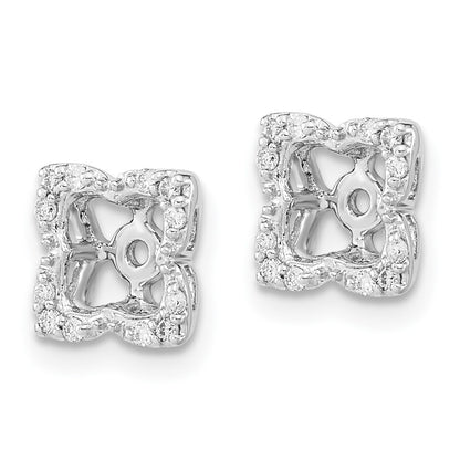 14k White Gold Diamond Earring Jackets Gift for Women