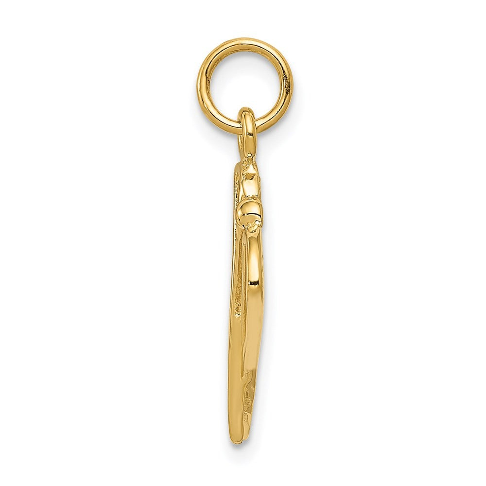 14k Yellow Gold Polished Lacrosse Sticks Charm Pendant