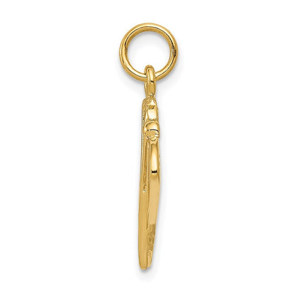 14k Yellow Gold Polished Lacrosse Sticks Charm Pendant
