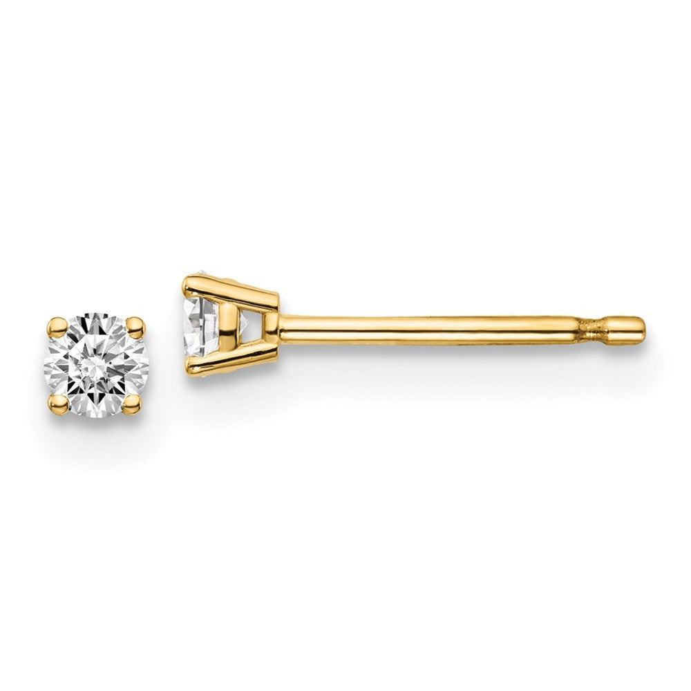 14y .15ct. I1 J-K Diamond Stud Push-on Earrings