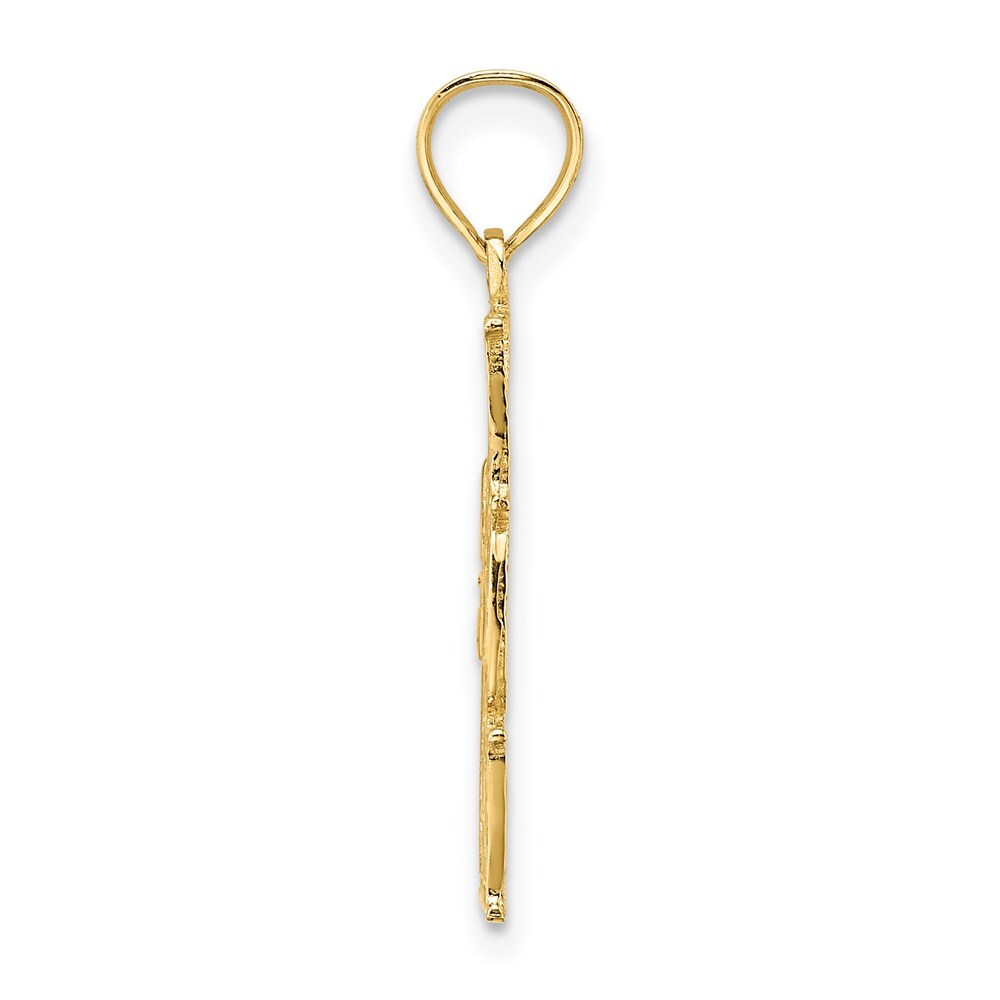 14k Yellow Gold #1 MOM Vertical Charm Pendant for Women