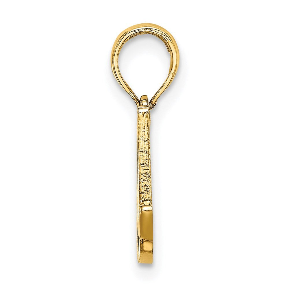 14k Yellow Gold Script Letter A Initial Pendant