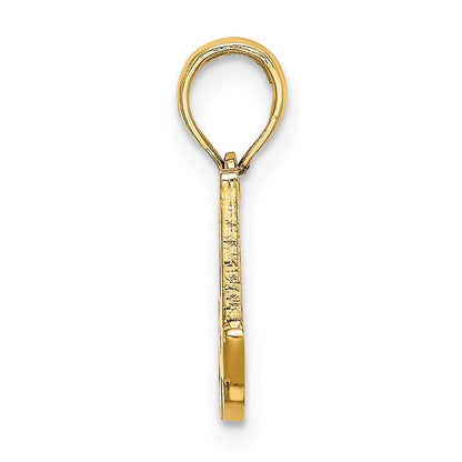 14k Yellow Gold Script Letter A Initial Pendant