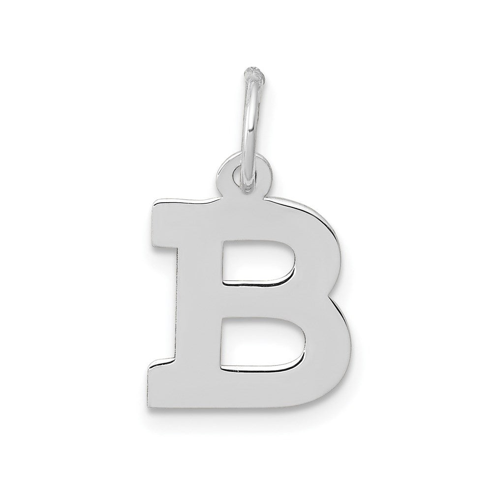 14K White Small Block Letter B Initial Charm