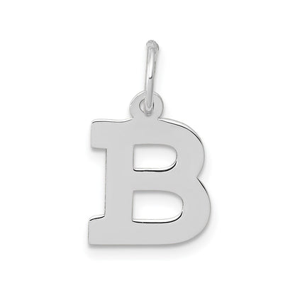 14K White Small Block Letter B Initial Charm
