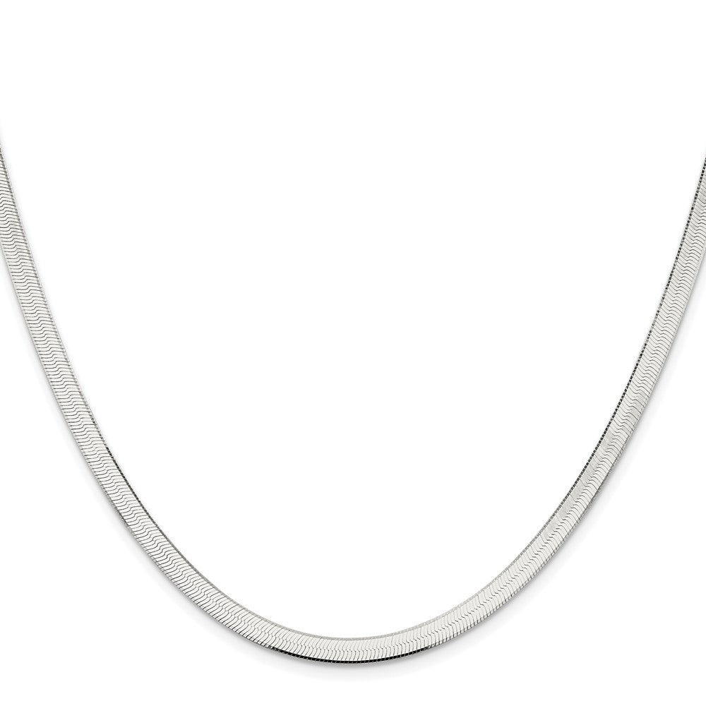 Sterling Silver Rhodium-plated 4.5mm Magic Herringbone Chain Necklace