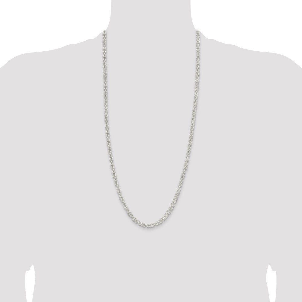 Sterling Silver 4.75mm Rounded Byzantine Chain