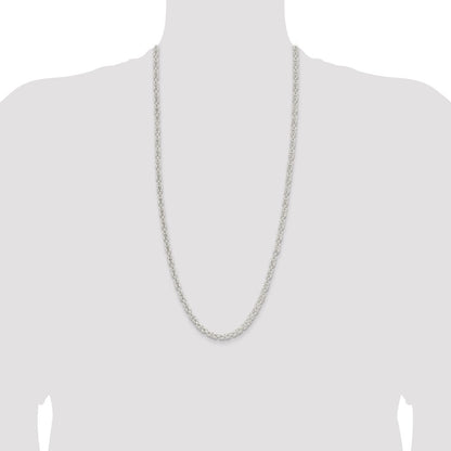 Sterling Silver 4.75mm Rounded Byzantine Chain