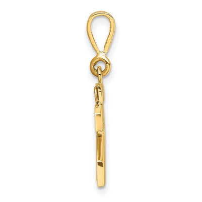 14k Yellow Gold Small Polished Number 23 Charm Pendant for Women