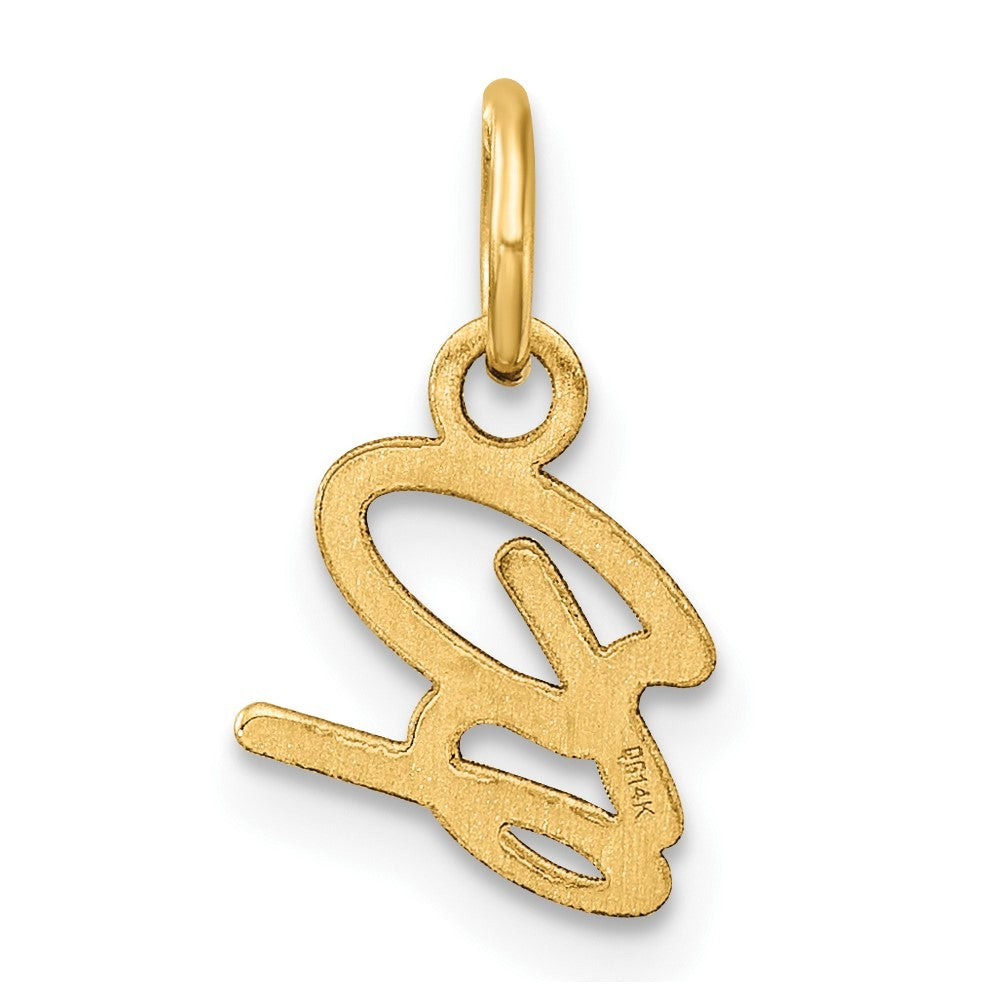 14k Yellow Gold Uppercase Letter B Initial Charm Pendant