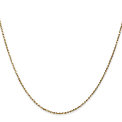 14k Yellow Gold 20" 1.15mm Diamond-cut Machine Made Rope Chain Necklace