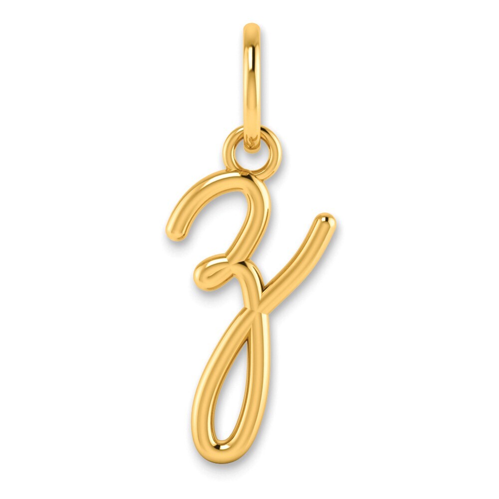 14k Yellow Gold Lower case Letter Z Initial Charm Pendant for Women