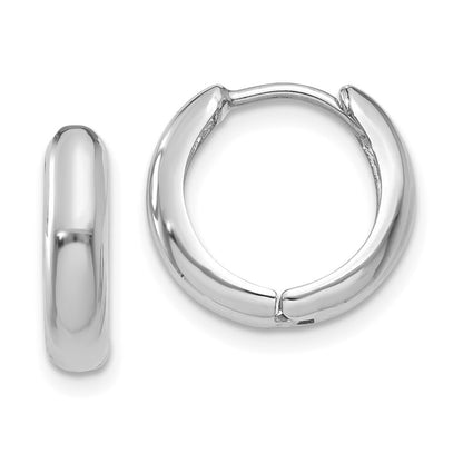 14k White Gold Hinged Hoop Earrings Gift for Women