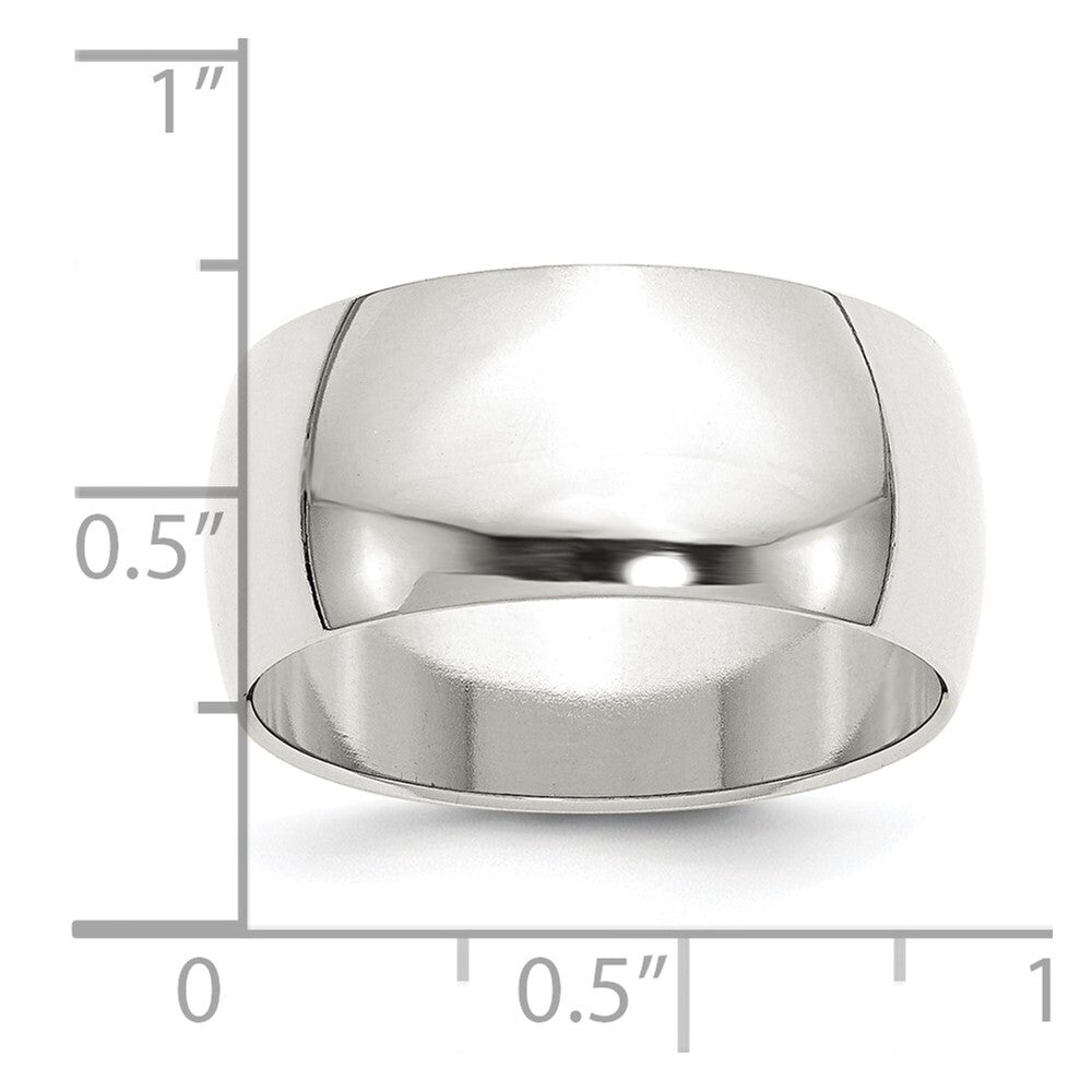Sterling Silver 10mm Half Round Size 8 Band Ring