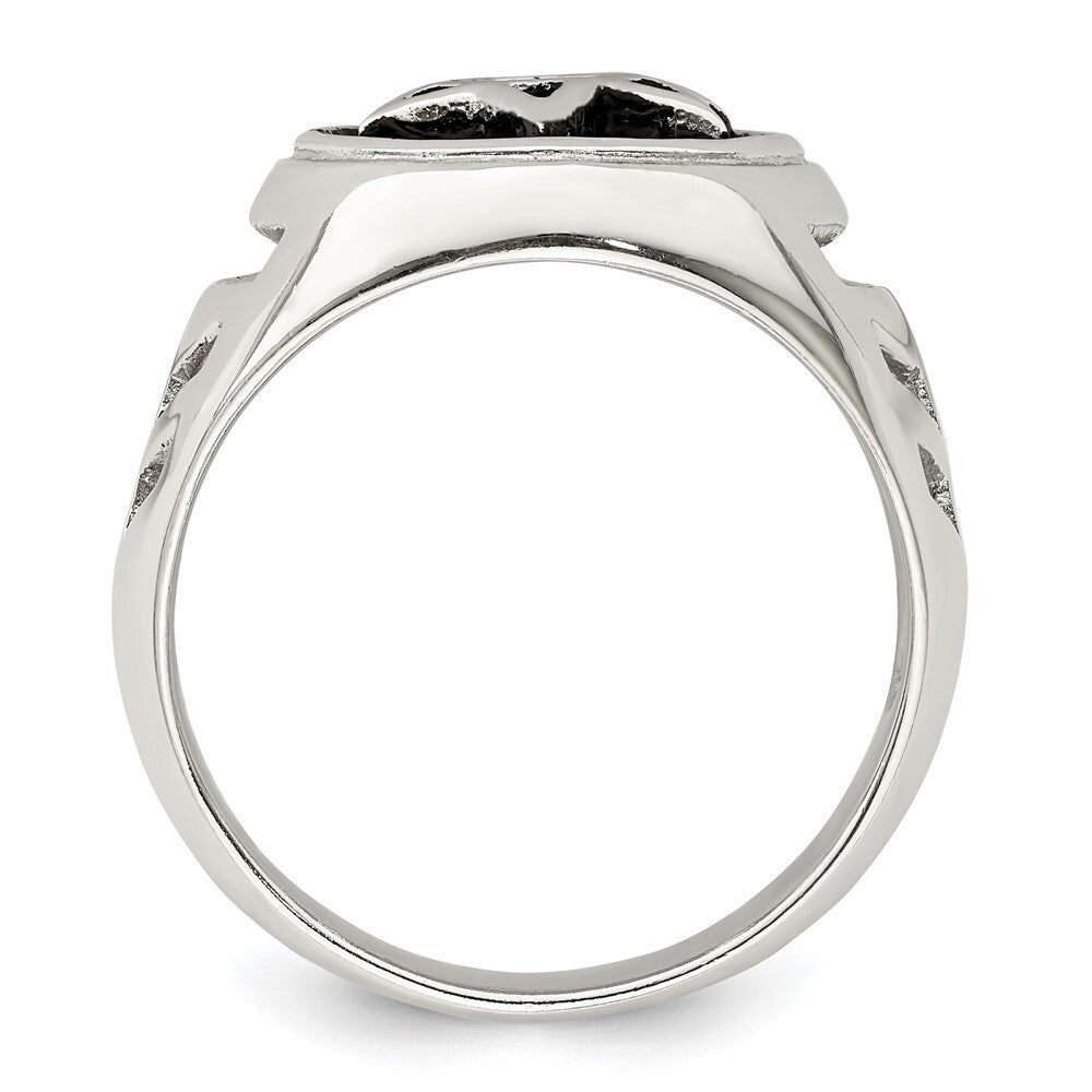 Sterling Silver Antiqued Star of David Ring Size 9