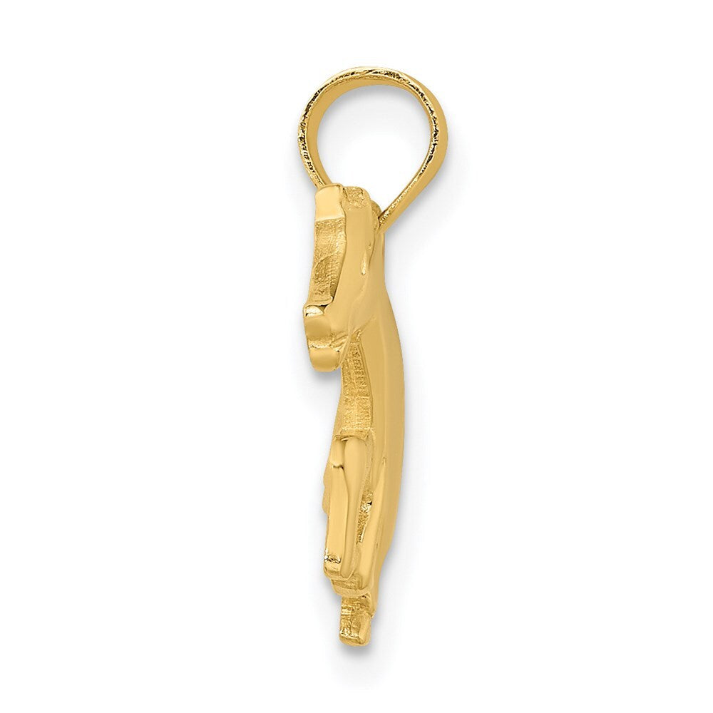 14k Yellow Gold Running Horse Charm Pendant for Women
