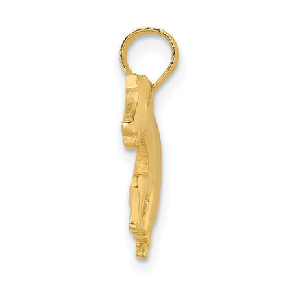 14k Yellow Gold Running Horse Charm Pendant for Women