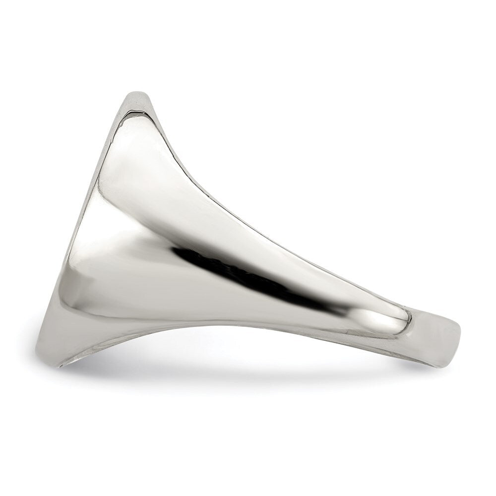 Sterling Silver 17x13mm Closed Back Signet Ring Size 11