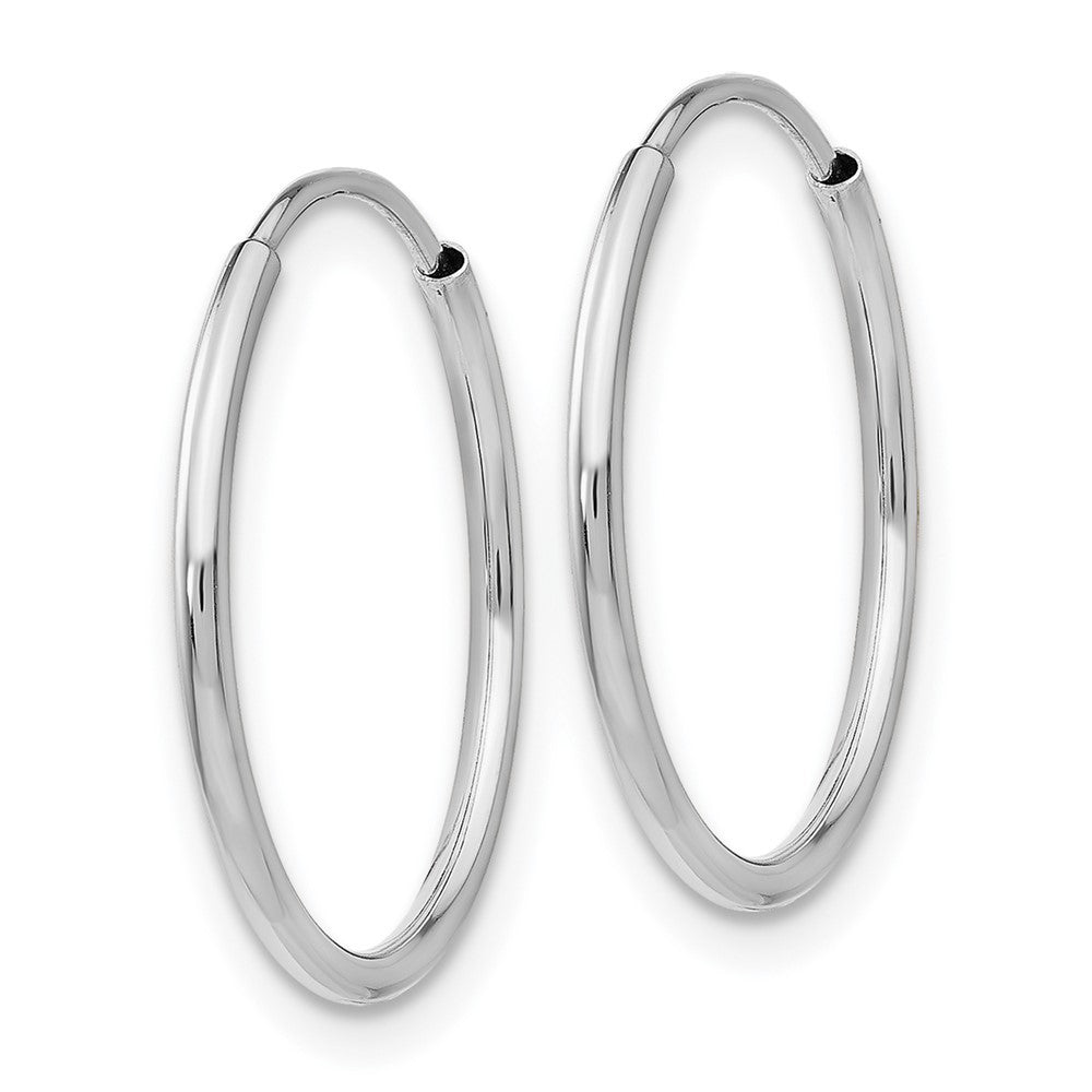 14k White Gold Polished Endless Tube Hoop Earrings