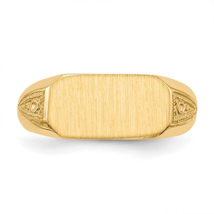 14K Yellow Gold 6.0x12.5mm Open Back Signet Ring