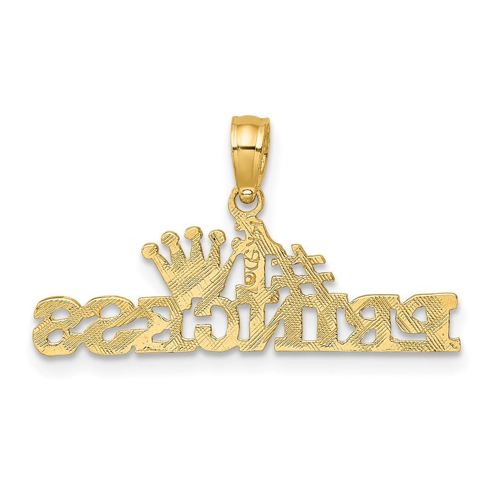 14k Yellow Gold #1 PRINCESS with Crown Charm
