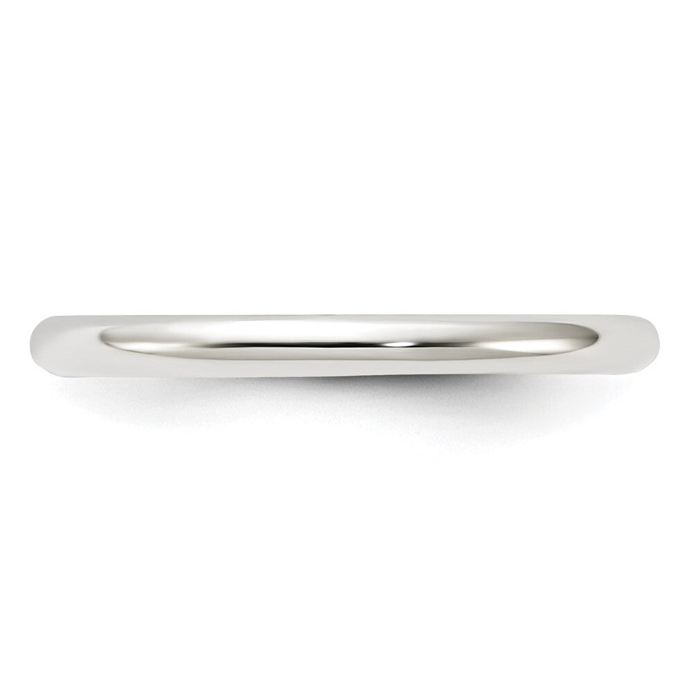 Sterling Silver 2mm Half Round Size 12 Band Ring